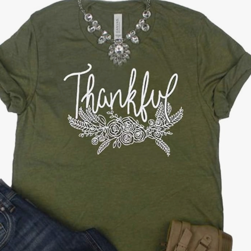 Thankful Olive Green Women's Top